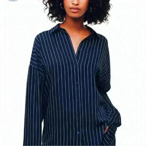 Women’s Babaton Kearny Blouse  in Blue and White Stripes Size XXS